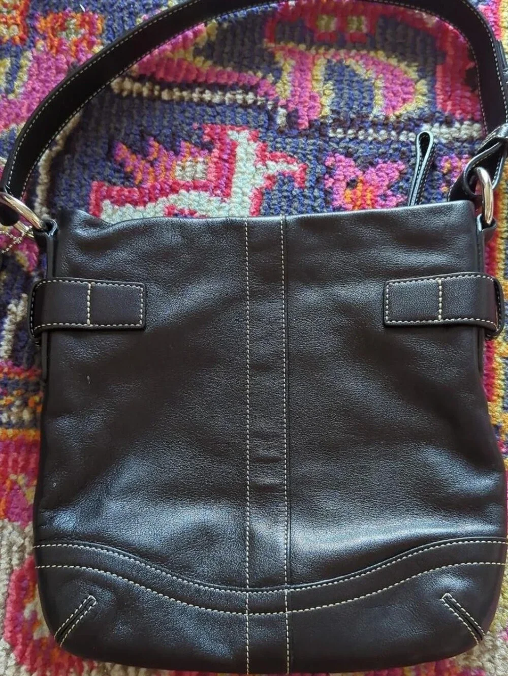 Y2K Coach Soho Black Leather Buckle Shoulder Bag